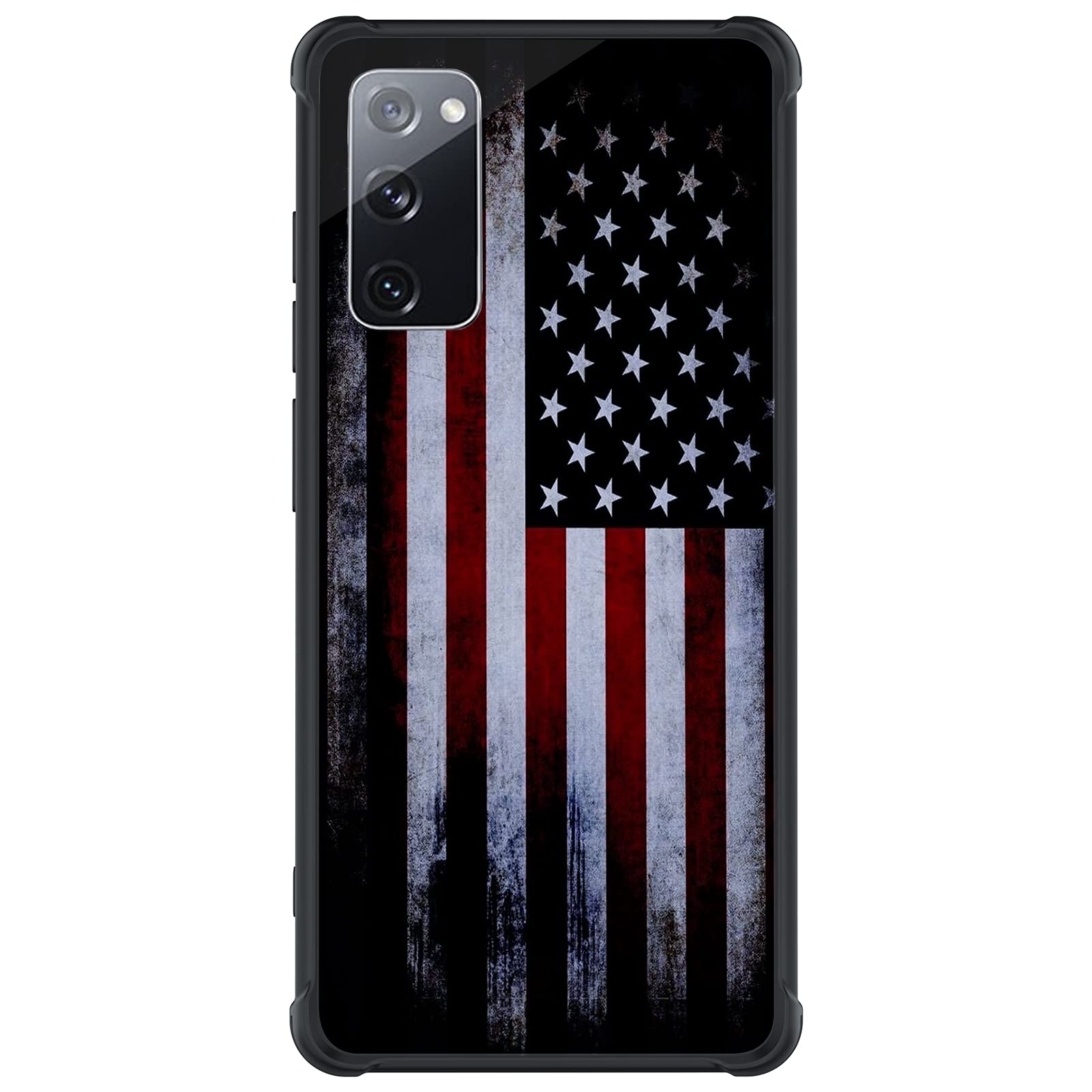 Photo 1 of Tnarru Compatible with Samsung Galaxy S20 FE Case American Flag Pattern Hard PC Back and Soft TPU Sides Scratchproof Shockproof Protective Case for Samsung Galaxy S20 FE