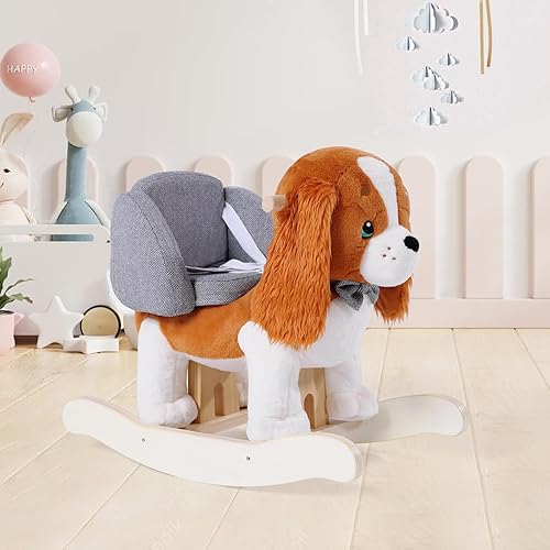 labebe Child Rocking Horse Toy, Stuffed Animal Rocker, Green