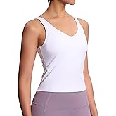 THE GYM PEOPLE Women's Longline Sports Bra Wirefree Padded Workout Yoga Tank Top