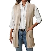 IDEALSANXUN Womens Long Sweater Vest Fall Winter Open Front Sleeveless Cardigans Vest Tops