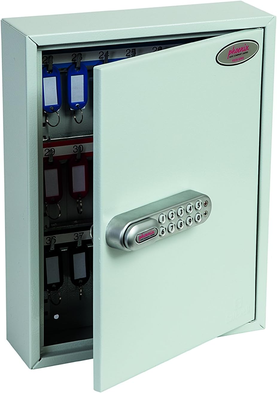 Phoenix Safe Company - KC0601E Commercial Key Cabinet - 42 Hooks, Light Grey - Image 3