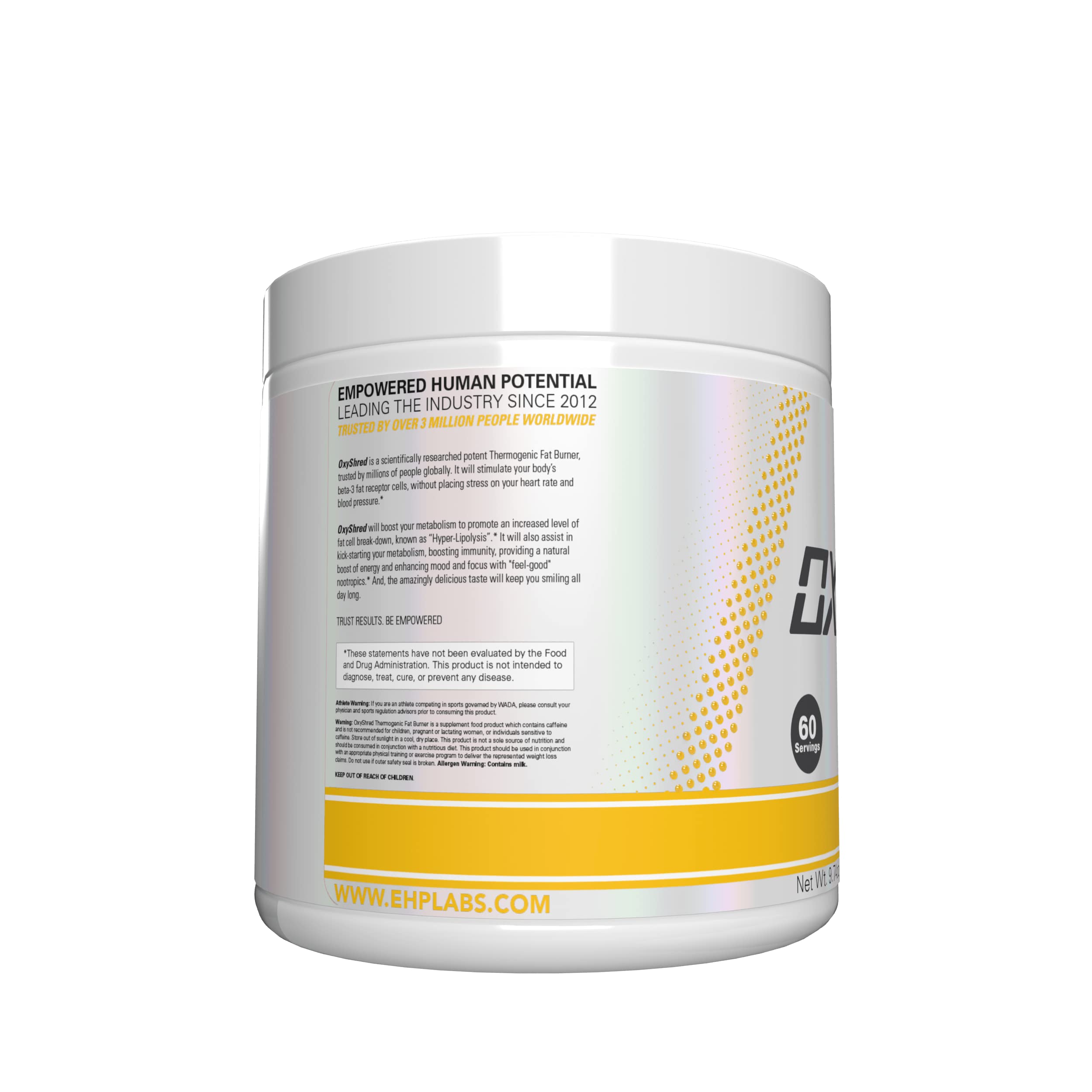 EHP Labs OxyShred Pre Workout Powder - Preworkout Powder with L Glutamine & Acetyl L Carnitine, Energy Boost Drink - Mango, 60 Servings