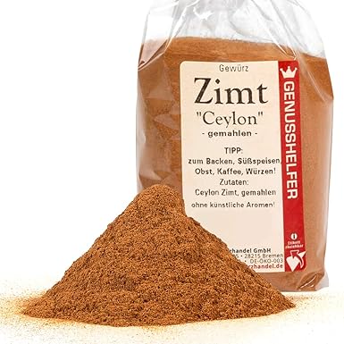 Zimt Ceylon, 100 Gramm gemahlen, hochwertiges Zimtpulver zum Würzen, ohne Zusatzstoffe, ohne Geschmacksverstärker - Bremer Ge