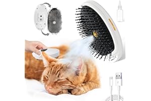 Cadeya Cat Steam Brush, 3 In1 Cat Steamy Brush, Self Cleaning Spray Comb for Cats Massage Shedding, Rechargeable Steaming Cat Grooming Brush for Removing Tangled and Loose Hair