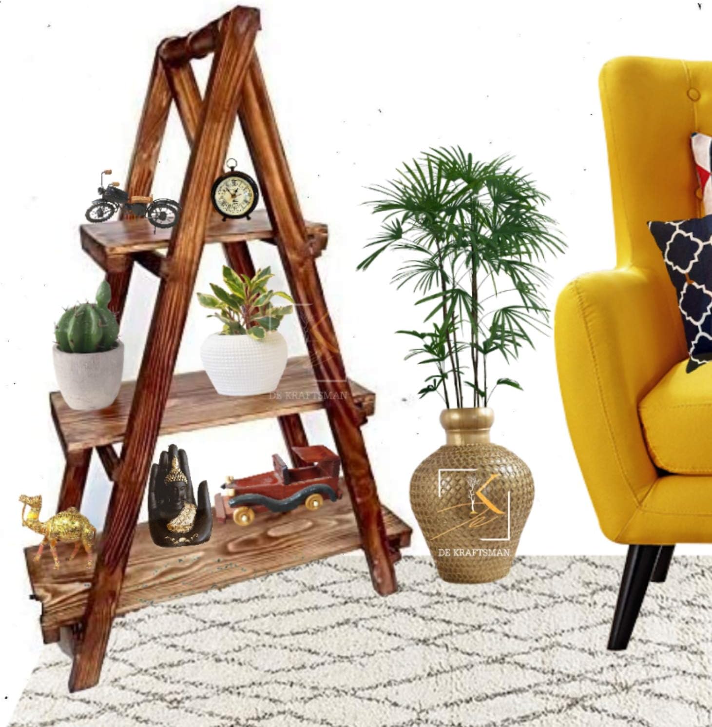 Corner Shelf for Living Room Wooden/Corner Rack/Corner Rack for Living