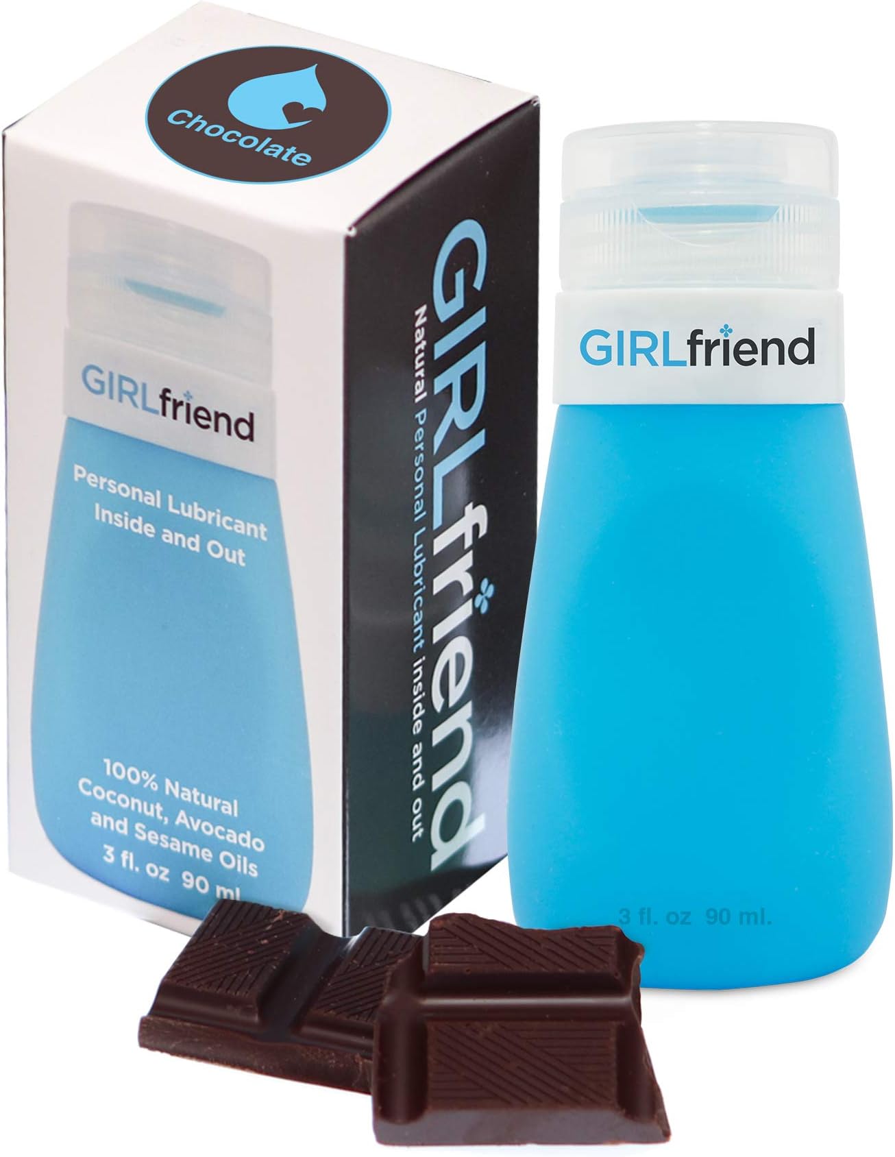 Chocolate Flavor Girlfriend All Natural Personal Lubricant | Delicious Tasting Best Vegan Edible Sex lube for Couples, Women, Men | Senses Heightening Aphrodisiac Effect | Made in USA |
