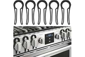 PRANITE Gas Stove Knob Locks, 5 Pack Stove Knob Locks for Child Safety, Heat-Resistant, Baby Proof Oven Knob Covers Lock for Kids and Pets (Black)