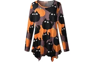 LARACE Womens Long Sleeve Flattering Comfy Tunic Loose Fit Flowy Top