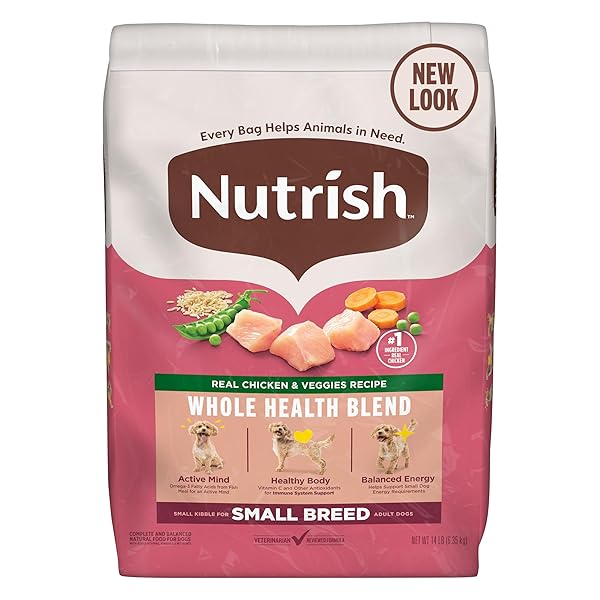 NUTRISH SMALL BREED REAL CHICKEN & VEGGIES RECIPE WHOLE HEALTH BLEND DRY DOG FOOD, 14 LB. BAG, PACKAGING MAY VARY (RACHAEL RAY)