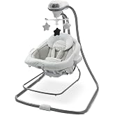 Graco DuetConnect LX 2-in-1 Baby Swing and Bouncer, Redmond | 6 Speeds, Calming Vibration, Gentle, Soothing Sounds, Seat Recline with Infant Head Support, Soft, Comfortable Materials