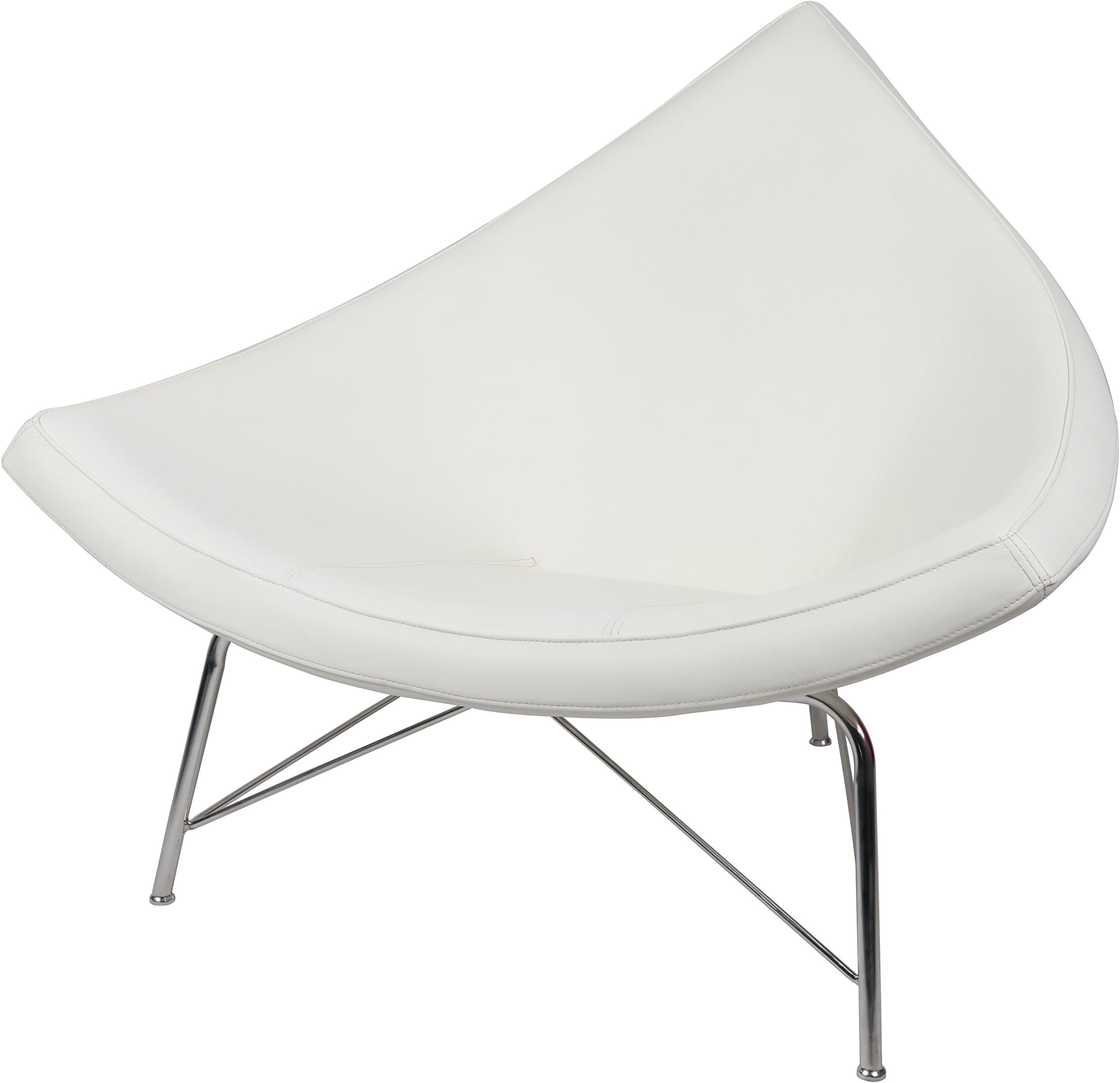 MLF George Nelson Coconut Lounge Chair (4 Colors Available) White Aniline Leather