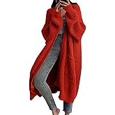 CUKOLSXA Cardigan Sweater for Women Open Front Knit Plus Size Cardigan Long Sleeve Solid Color Lightweight Long Hair Jacket