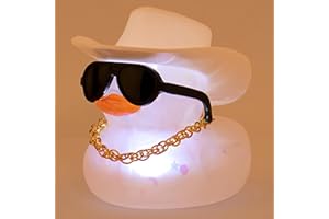 wonuu Cowboy Hat Rubber Duck with Light Transparent Glowing Rubber Ducks Car Ornament Dashboard Home Decoration Birthday Gift