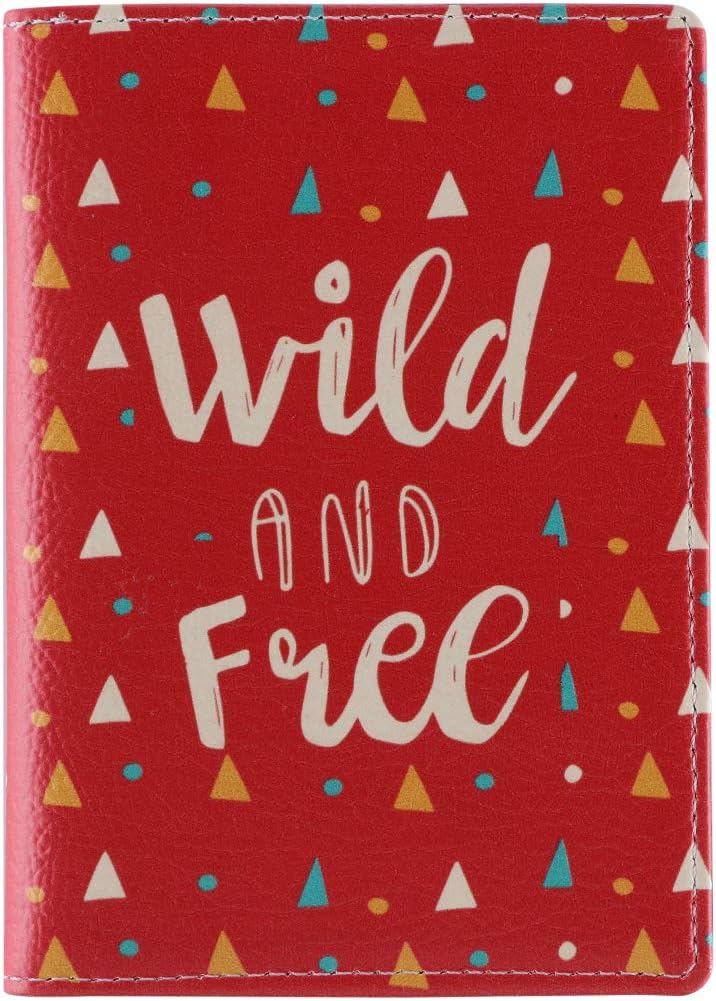 PU Leather Red Wild and Free Passport Wallet