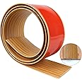 Floor Transition Strip 2" Self Adhesive Flat Vinyl Flooring Transitions Strip with Strong Backing Wood Grain 5cm, 3.28FT, Brown Wood Grain