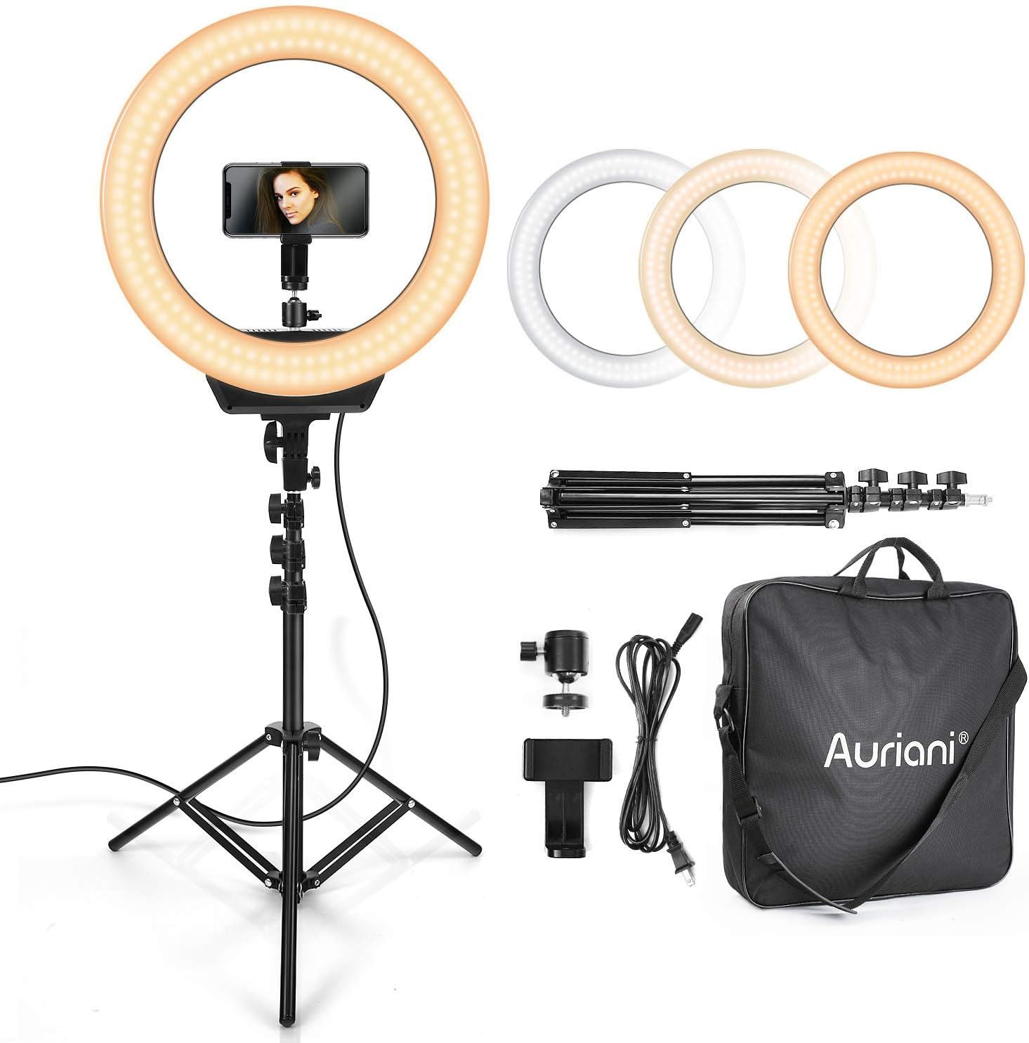 Ring Light 2019 Newest, 6" Dimmable RGB O Ring Light with Tripod Stand and Cell Phone Holder for Makeup, YouTube Video, Self-Portrait, Mini Desktop Led Ring Light Selfie Light Ring for Smartphone