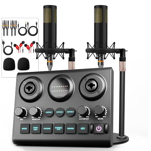 Gaming Audio Mixer Bundle, XLR Audio interface with 48V Condenser ...