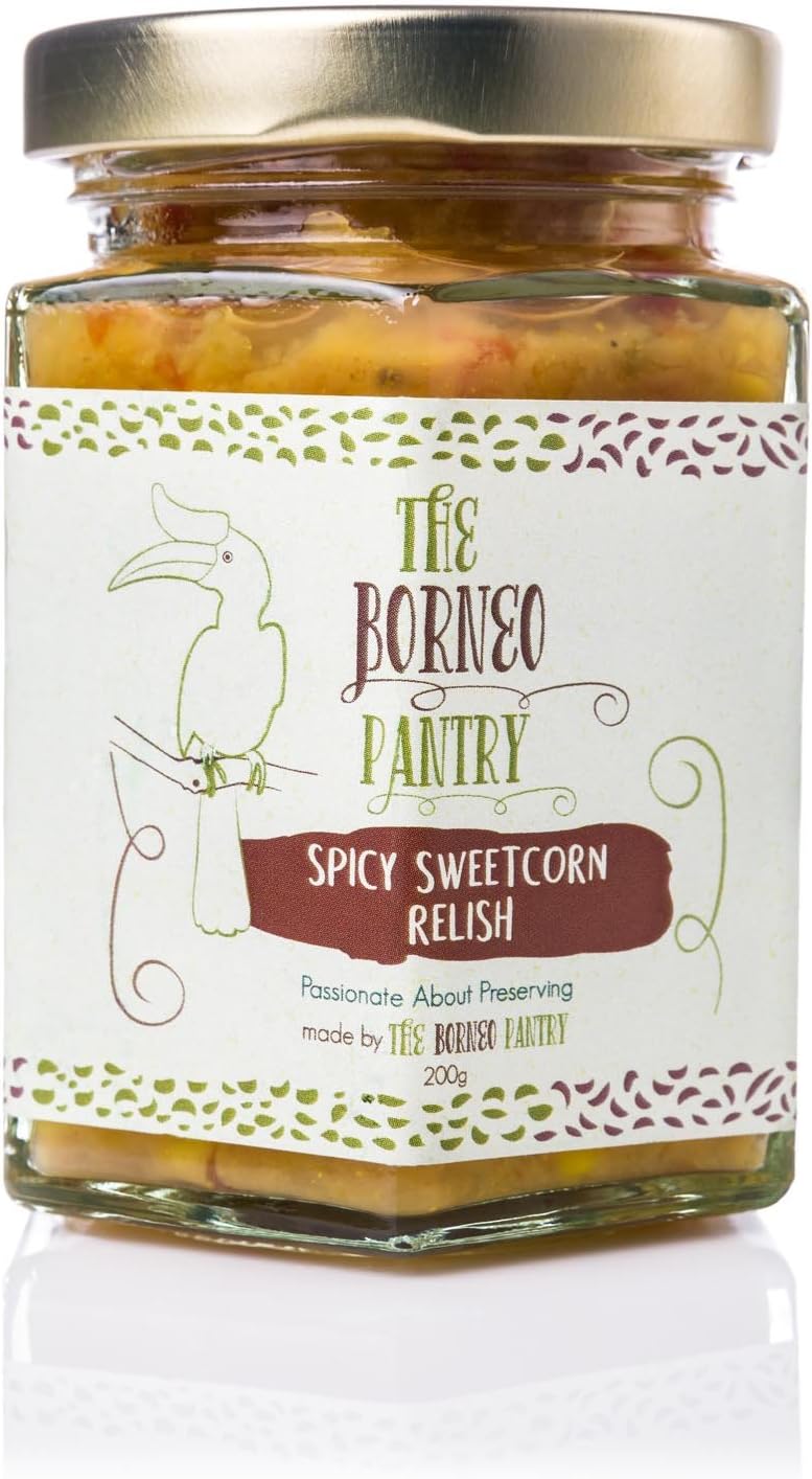 The Borneo Pantry Spicy Sweetcorn Relish 200g Jar