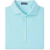 PETER MILLAR Men's Turquoise Mood Performance Mesh Polo Small