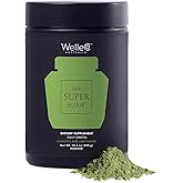 WelleCo The Super Elixir Daily Greens Powder, Probiotic Drink Mix with Whole Foods, Gluten Free, Vegan Gut Health Powder, Energy, Immunity, Healthy Skin, Hair & Nails (Jar, Pineapple & Lime Jar)