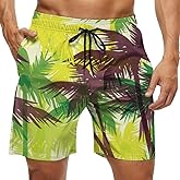 Heucapc Men's Swim Trunks Quick Dry Swimming Trunks Upside Down Pineapple Beach Shorts with Mesh Lining and Pockets