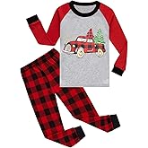Little Hand Little Boy Long Sleeve Christmas Pajamas Set Cotton Reindeer Pjs Kids Holiday Santa Clothes for Toddler 2-7 Years