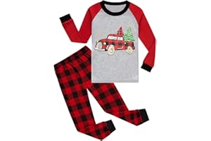 Little Hand Little Boy Long Sleeve Christmas Pajamas Set Cotton Reindeer Pjs Kids Holiday Santa Clothes for Toddler 2-7 Years