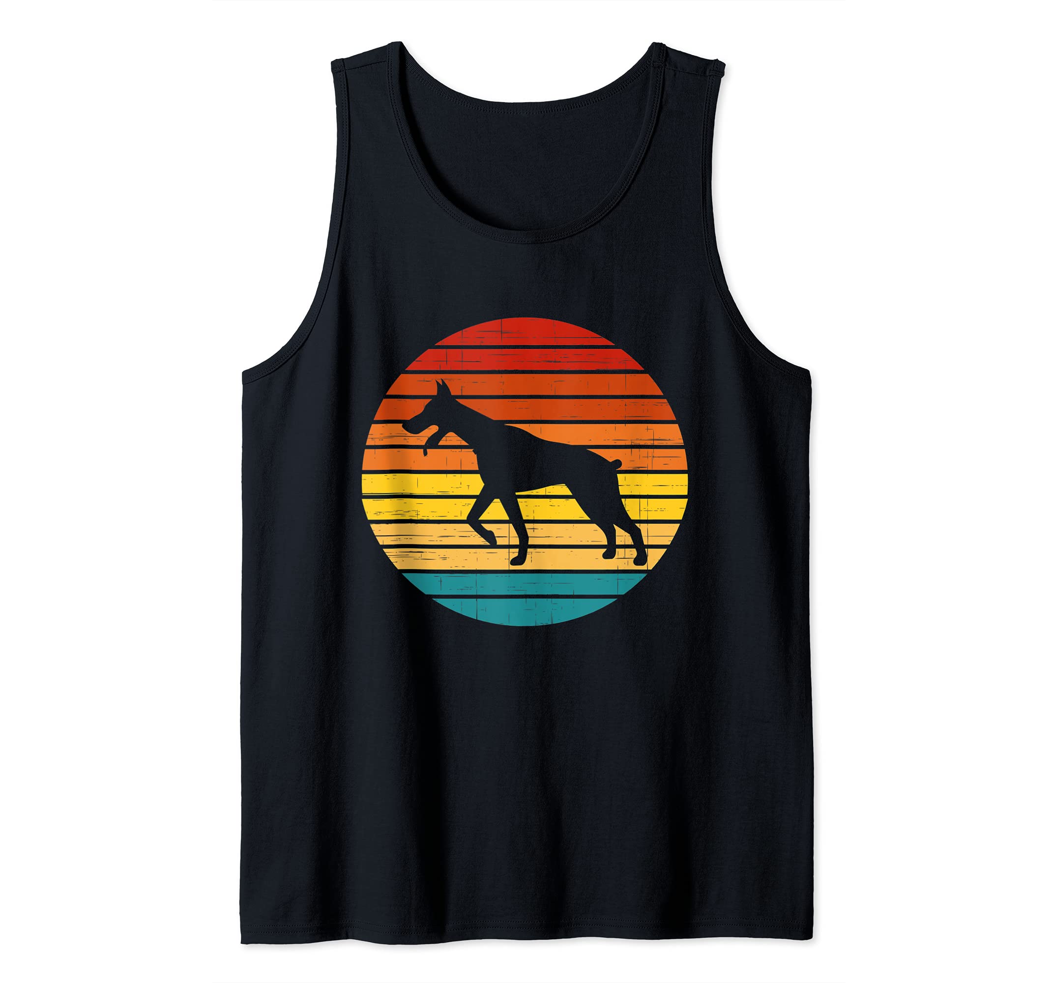 Doberman Pinscher Dog Vintage Retro Sunset Dog Lovers Tank Top
