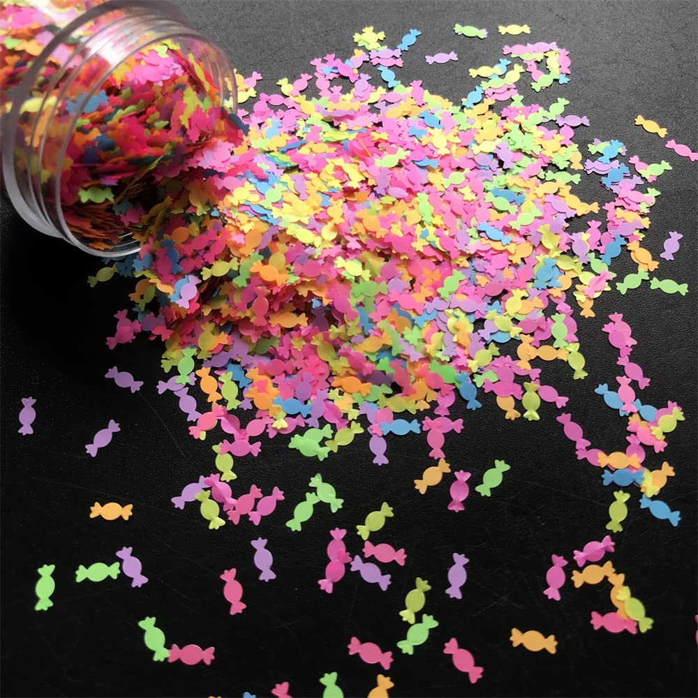 10 Grams/Pack Colorful Mixes Candy Shape Glitter Sequins for Festival Rave Beauty Makeup Face Body Nail Craft Art Christmas Halloween Decoration (Color Mixes 1)