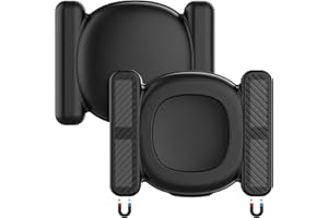 DDJ Magnetic Holder for Tile Life360 Sticker Tracker, Waterproof Silicone Case, 2 Pack, Black, Dual Mounting with Magnetic an