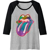 Rolling Stones Official Colour Tongue Raglan Baseball Tee