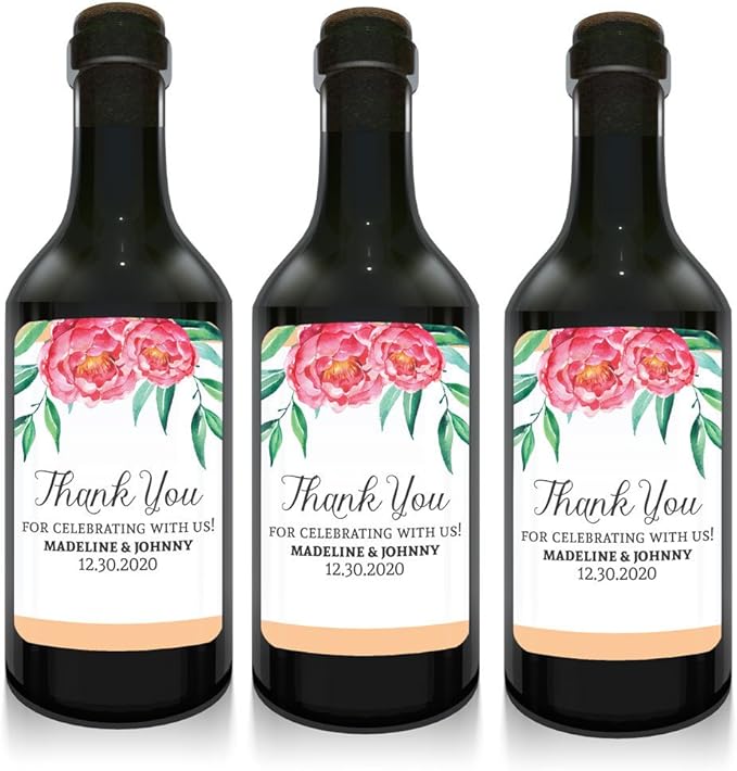 Wedding Wine Bottle Labels Thank You Wine Labels Custom Labels Color