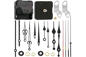 Swpeet 25Pcs 13 mm/0.5 Inch Silent No Battery Quartz Clock Mechanism Kit Including 11 Clock Movement Repair Parts and 14 Prac