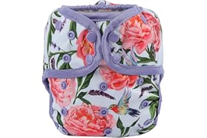 HIBABY One Size Cloth Diaper Cover Snap with Double Gusset (Hummingbirds)