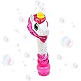 Maxx Bubbles Unicorn Bubble Wand – Light Up Bubble Blower Toy with Sounds | Outdoor Summer Fun for Kids | Party Favor and Gre