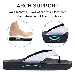 EQUICK Women's Flip Flops Arch Support Yago Mat