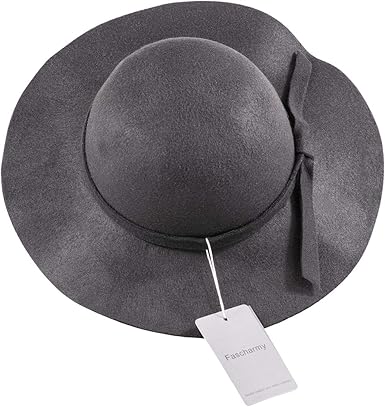 Amazon Com Fascharmy Vintage Baby Girls Floppy Wide Brim Wool Felt Fedora Cloche Hat Cap Black Clothing