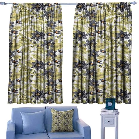 Paradisedecor Floral Backout Boy Curtains Victorian Style Clematis