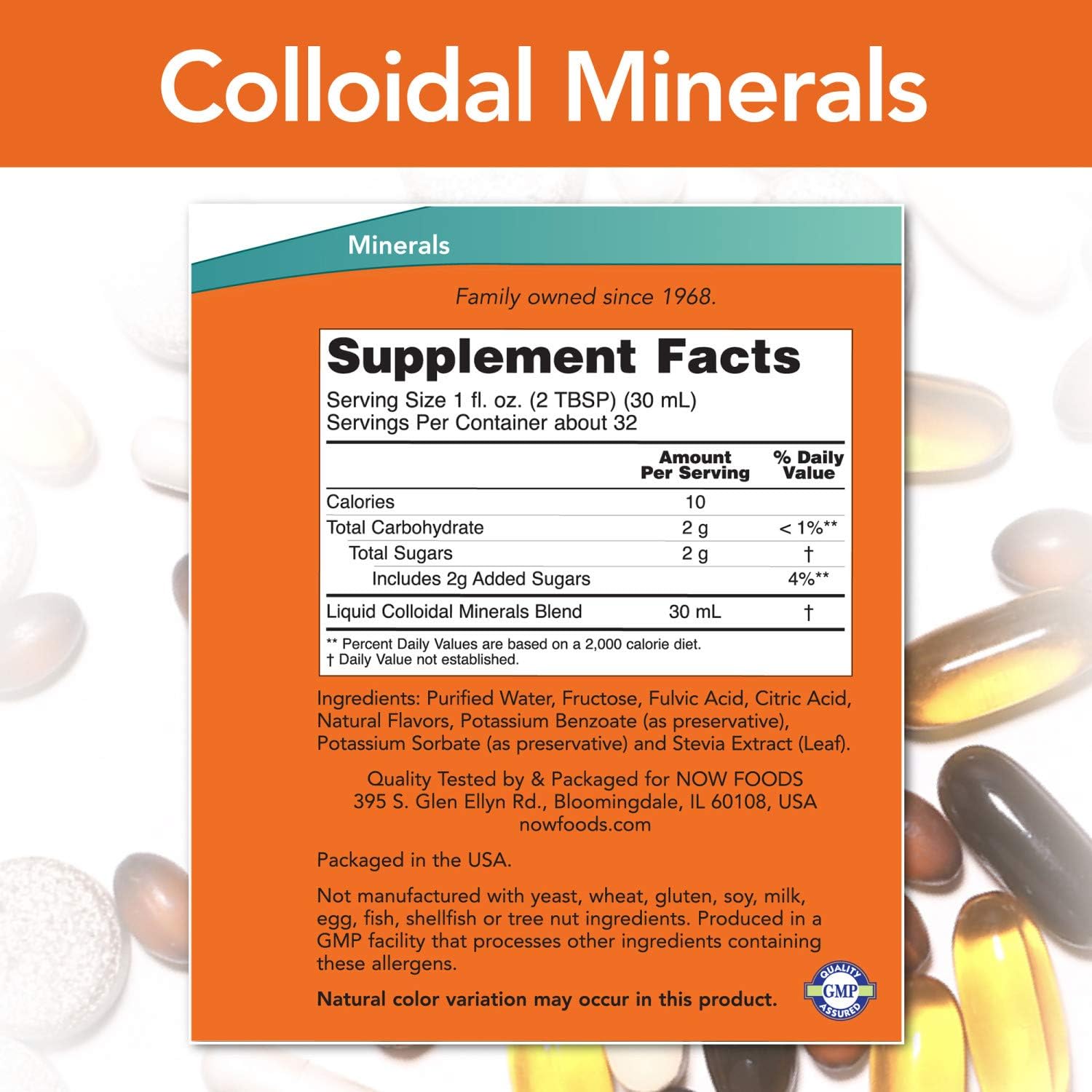 NOW Supplements, Colloidal Minerals Liquid, Plant Derived, Rasberry, 32-Ounce: Health & Personal Care