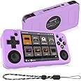 Compatible with RG35XX H Retro Handheld Game Console, Soft Silicone Protective Case for RG35XX H with Lanyard - Purple