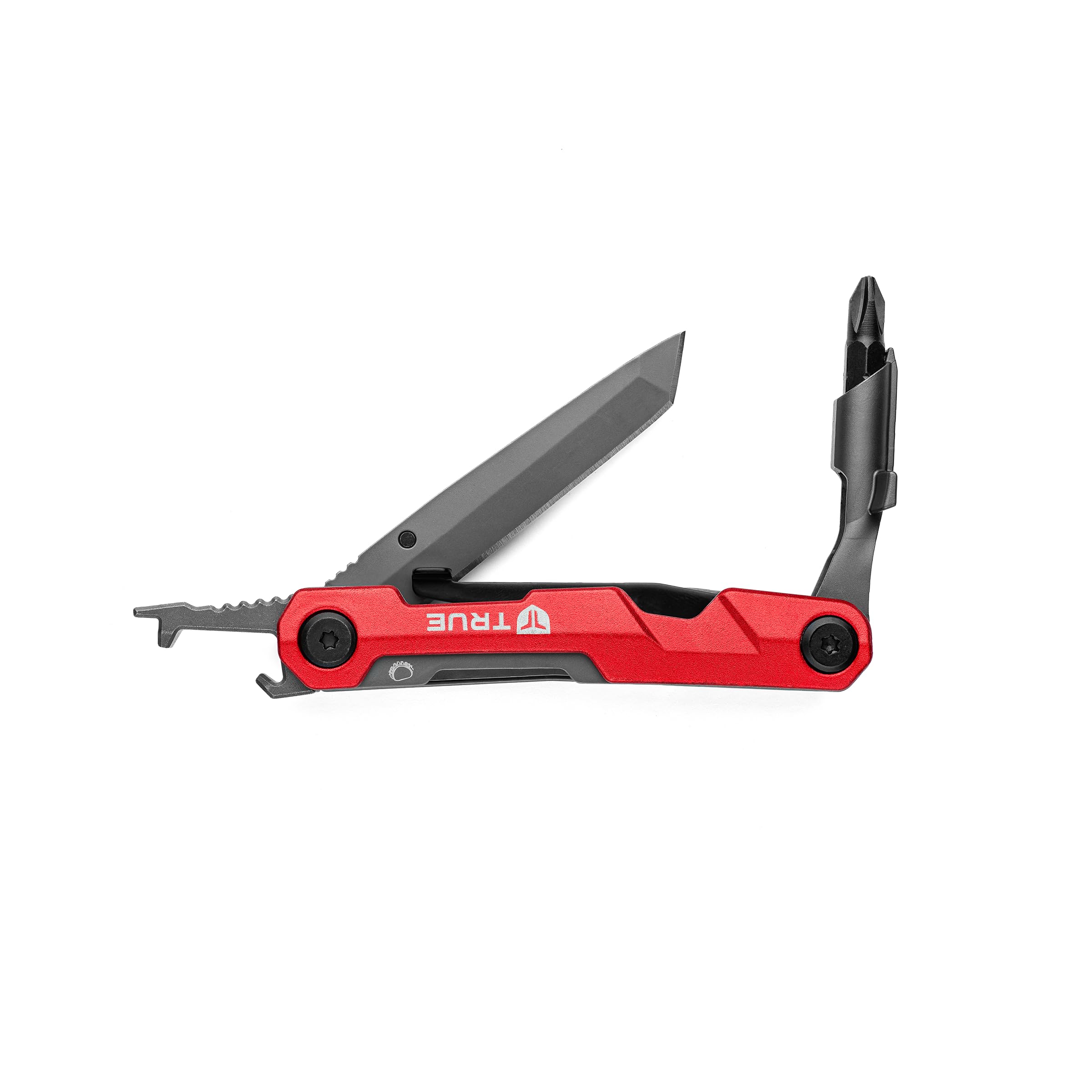 Photo 1 of TRUE TITANIUM Block Multitool, 2.75" Tanto Blade, Scraper, Bottle Opener, Pocket Clip, Magnetic Bit Driver