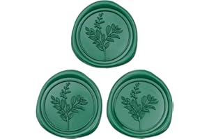Uwilowe 60 Pcs Emerald Green Wax Seal Stickers, Wedding Invitation Accessories Envelope Stickers - Self Adhesive Envelope Seals, Peferct for Invitation, Gift Box Craft Wrapping, Christmas Cards Decor