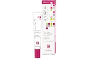 Andalou Naturals 1000 Roses Eye Revive Contour Gel - Petal Soft, Uplifting Eye Gel for Sensitive Skin Types, 18 mL.