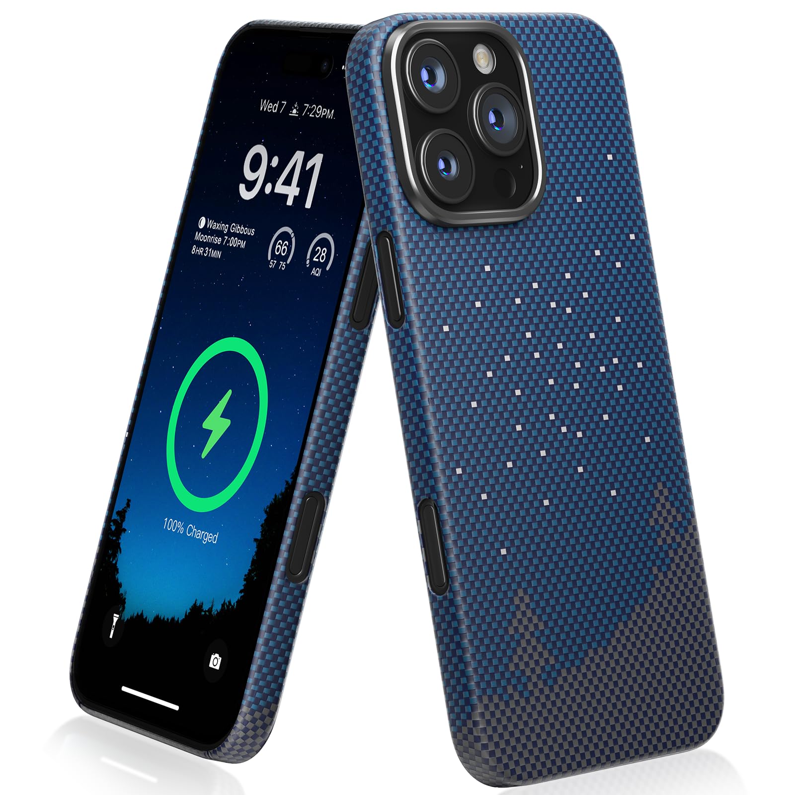 memumi Aramid Fiber Magnetic Case for iPhone 16 Pro Max, [Compatible with Mag-Safe] Sturdy Durable for iPhone 16 Pro Max Aramid Fiber Thin Case, Military Grade Drop Protection