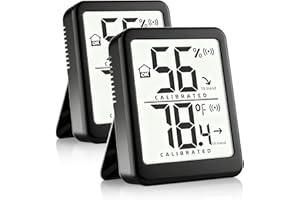 Antonki 2 Pack Room Thermometer Small Hygrometer Indoor Humidity Monitor Sensor, Digital Temperature and Humidity Meter Gauge for Home, Baby Nursery, Reptile, Greenhouse - Battery Included