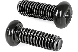 Kado 40pcs Cross Pan Head Screws M4-0.7 x 10mm Black, Phillips Screws M4x10 Carbon Steel Round Head, for Monitor Arm Mounting Wall Mounting Hardware Fastening Accessories