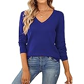 QUALFORT Women's Sweater 100% Cotton Long Sleeve Pullover Sweater Soft Lightweight Knit Tops 2026