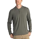 Free Fly Flex Long Sleeve Henley - Bamboo Viscose with UPF 50+ Sun Protection, Soft Stretch Sun Shirts for Men’s Fly Fishing