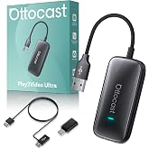 OTTOCAST Play2Video Ultra AI Box, Wireless CarPlay and Android Auto Adapter | Turn car screen into entertainment hub with Netflix, YouTube, 4GB+32GB, Dual WiFi, AI Assistant (ChatGPT/Gemini/Claude)