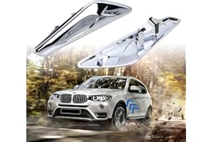GEATAAT Left & Right Side Front Fender Chrome Trim Finisher Compatible with BMW X3 F25 X4 F26 2013-2017 Replaces# 51117338569 51117338570